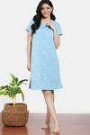 Zivame Starry Dreams Knit Cotton Knee Length Nightdress - Leisure Time — thumbnail 2
